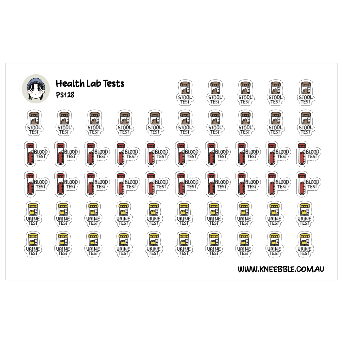 Lab Test Stickers Lab Health Tests Planner Stickers – Kneebble