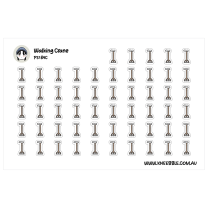 a grid of small icons or illustrations, which appear to be related to the concept of a "walking crane". The icons are arranged in rows and columns, creating a visually organized and structured layout.
