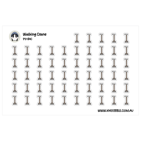 a grid of small icons or illustrations, which appear to be related to the concept of a "walking crane". The icons are arranged in rows and columns, creating a visually organized and structured layout.