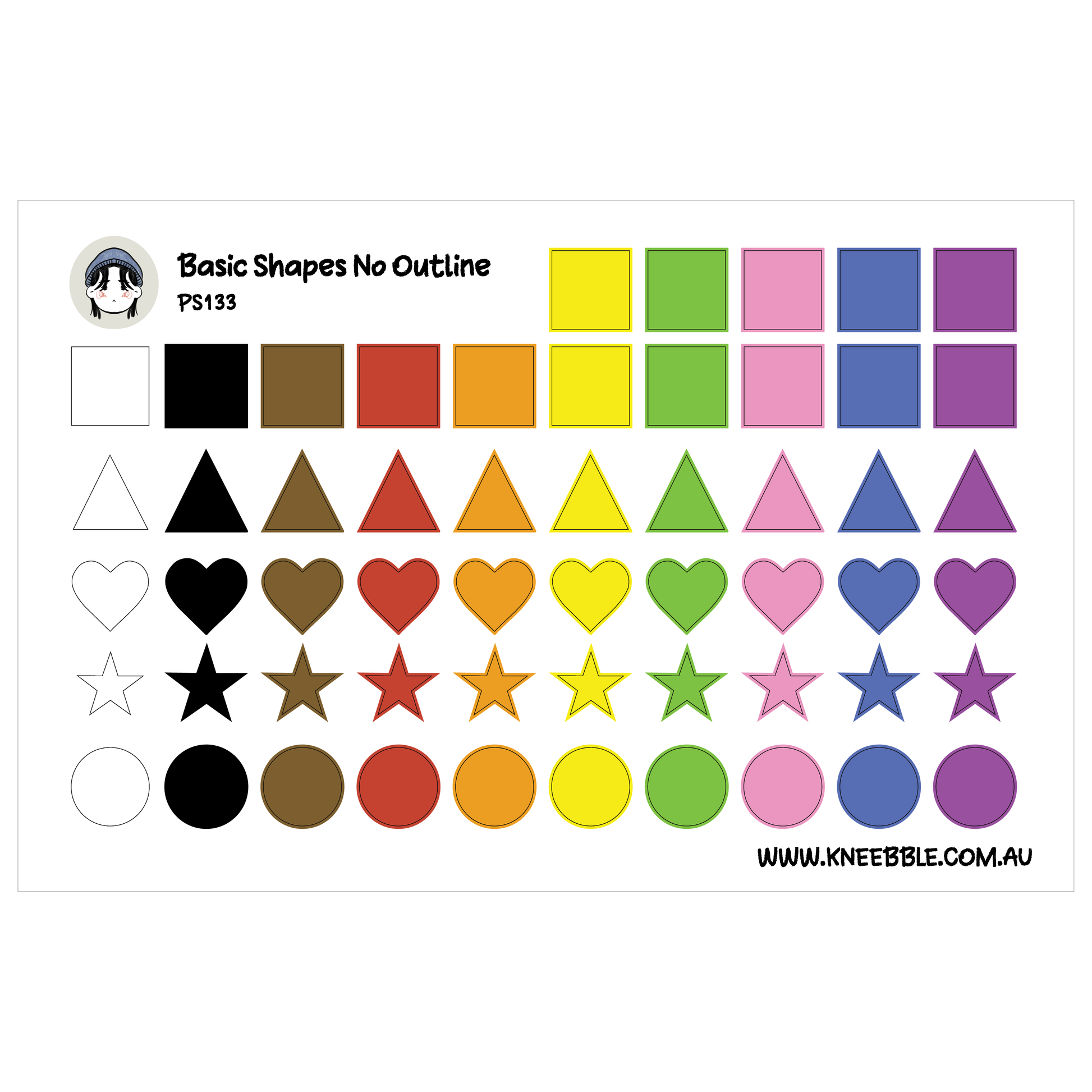 The image is a collection of various shapes and symbols, including squares, triangles, hearts, and stars, arranged in a grid-like pattern.