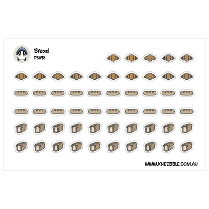 a grid of various bread-related icons, including loaves of bread, baguettes, and rolls, arranged in rows and columns.