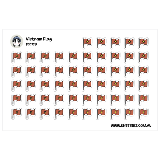 a grid of small red flags, each featuring a yellow star on a white background. The flags are arranged in rows and columns, creating a visually appealing pattern.