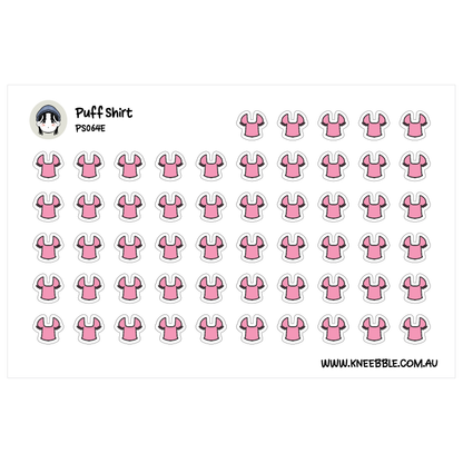 a grid of pink puffy shirt icons arranged in rows and columns.