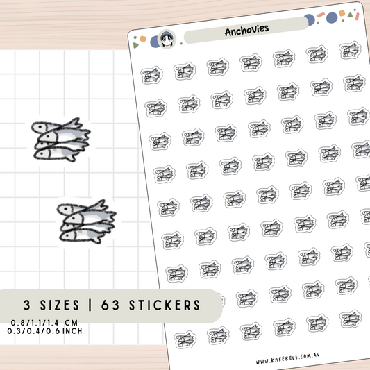 Anchovies Fish Planner Stickers
