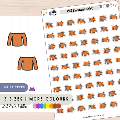 Off Shoulder Long Sleeve Top Planner Stickers