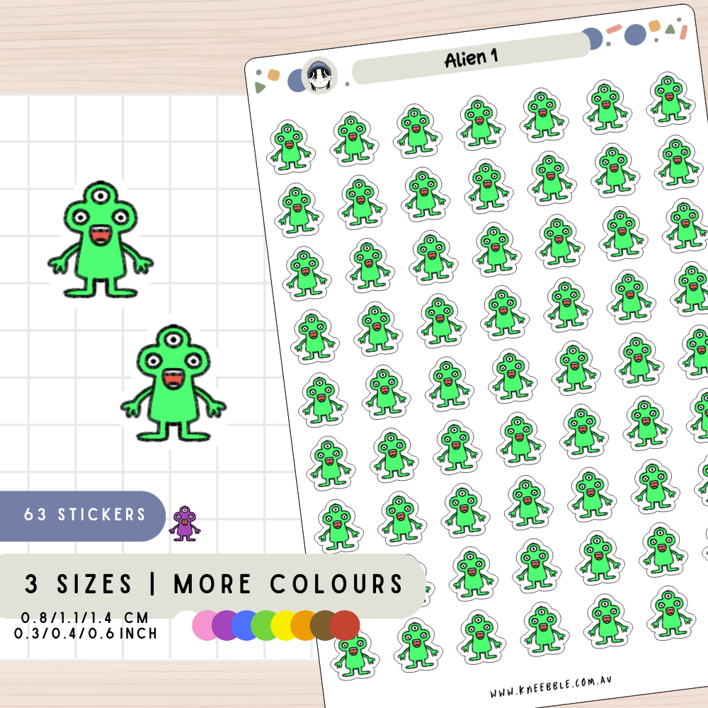 Alien 1 Creature Planner Stickers