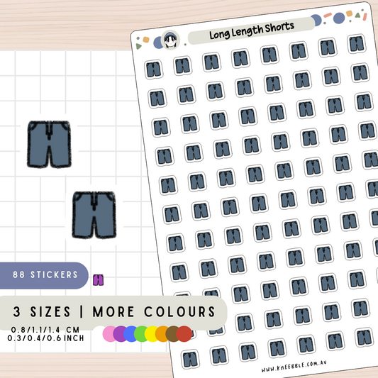 Long Length Shorts Planner Stickers