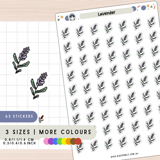 Lavender Flower Planner Stickers