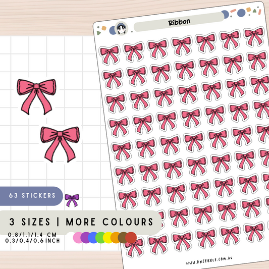 Ribbon Bow Coquette Planner Stickers