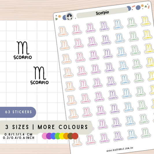 Scorpio Zodiac Planner Stickers