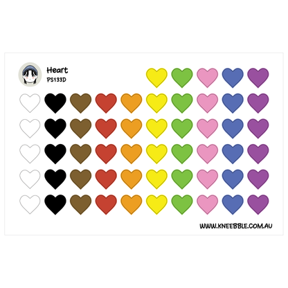 a grid of colorful heart shapes, with each heart color represented by a different color. The hearts are arranged in rows and columns, creating a visually appealing and vibrant display.