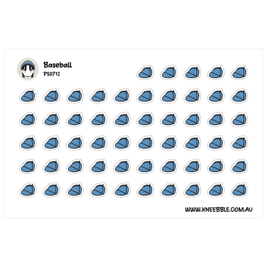 a grid of blue baseball caps, each with a white outline, arranged in a visually pleasing pattern.