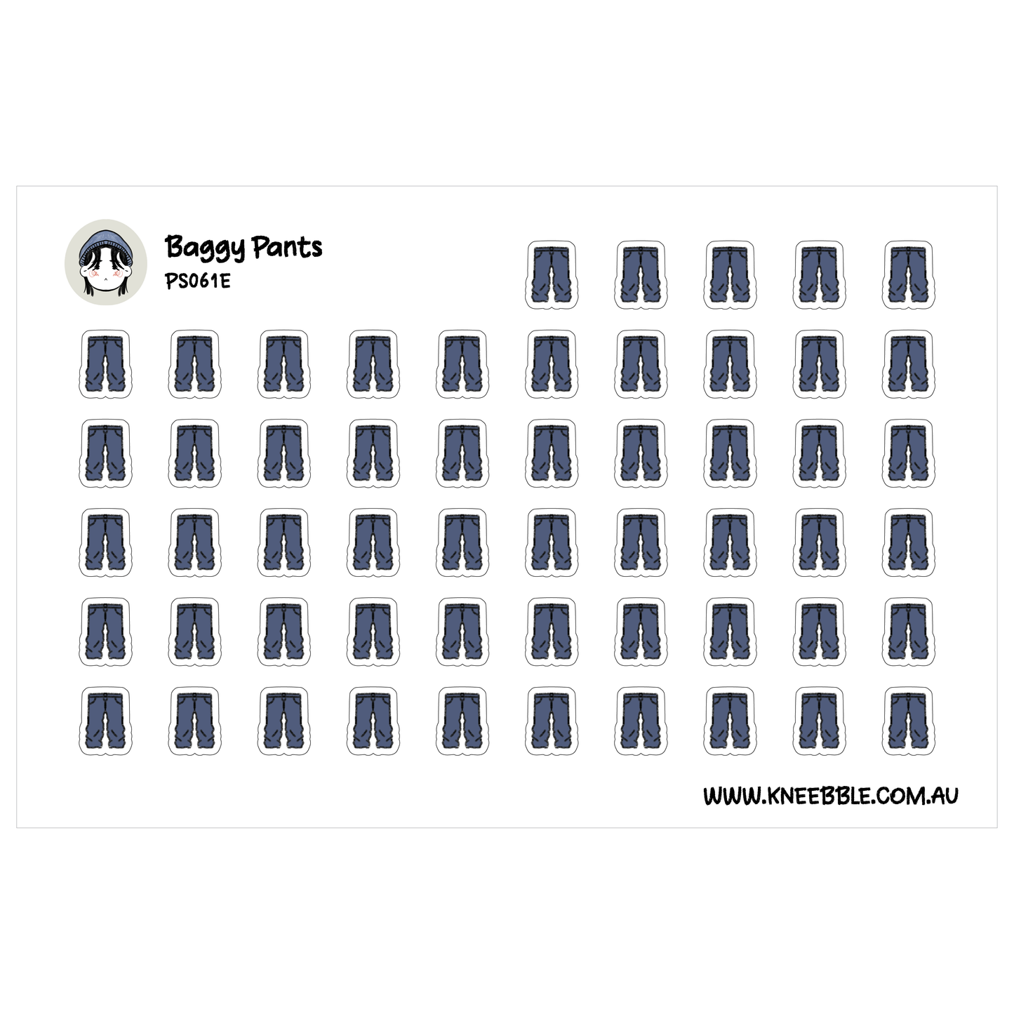 a grid of identical blue jeans icons arranged in a visually pleasing pattern.