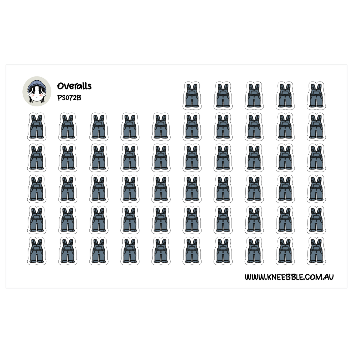 Overalls Sticker Denim Overalls Stickers – Durable Planner Stickers for Creative Task ...
