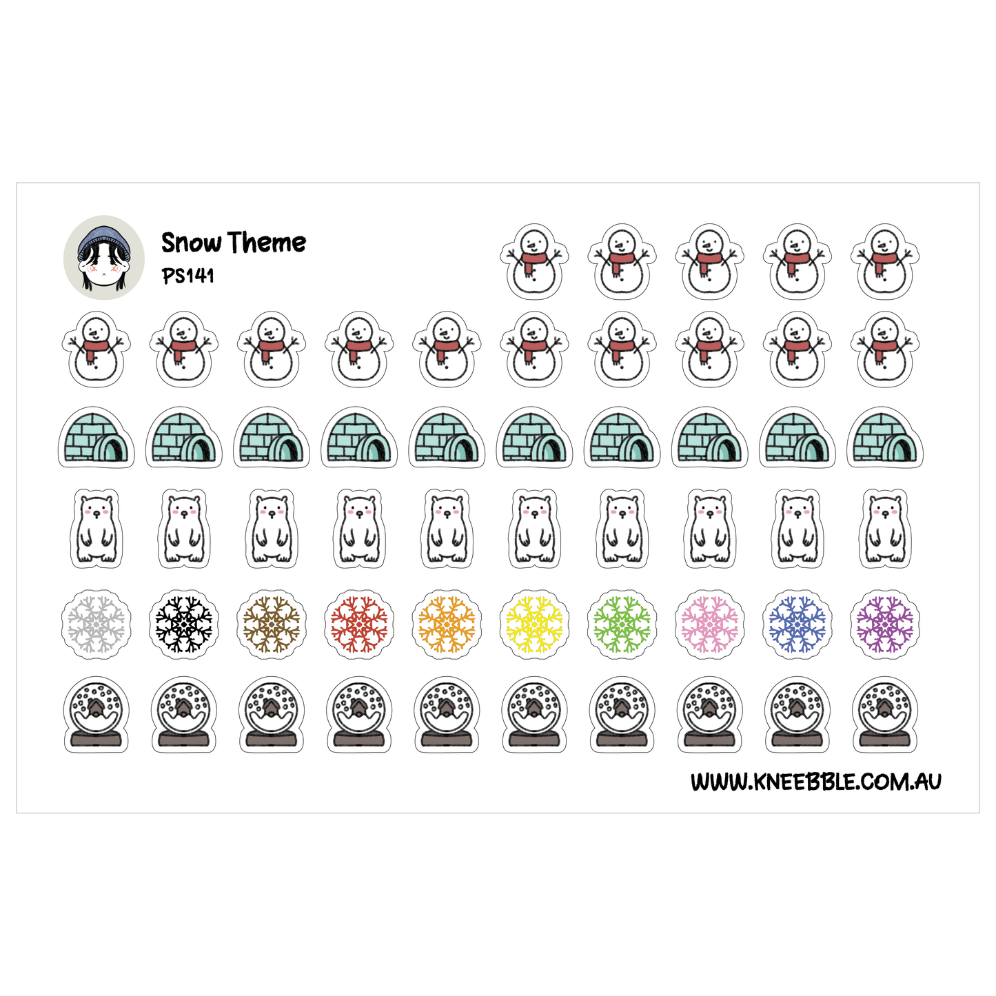 a sticker sheet with different designs on it