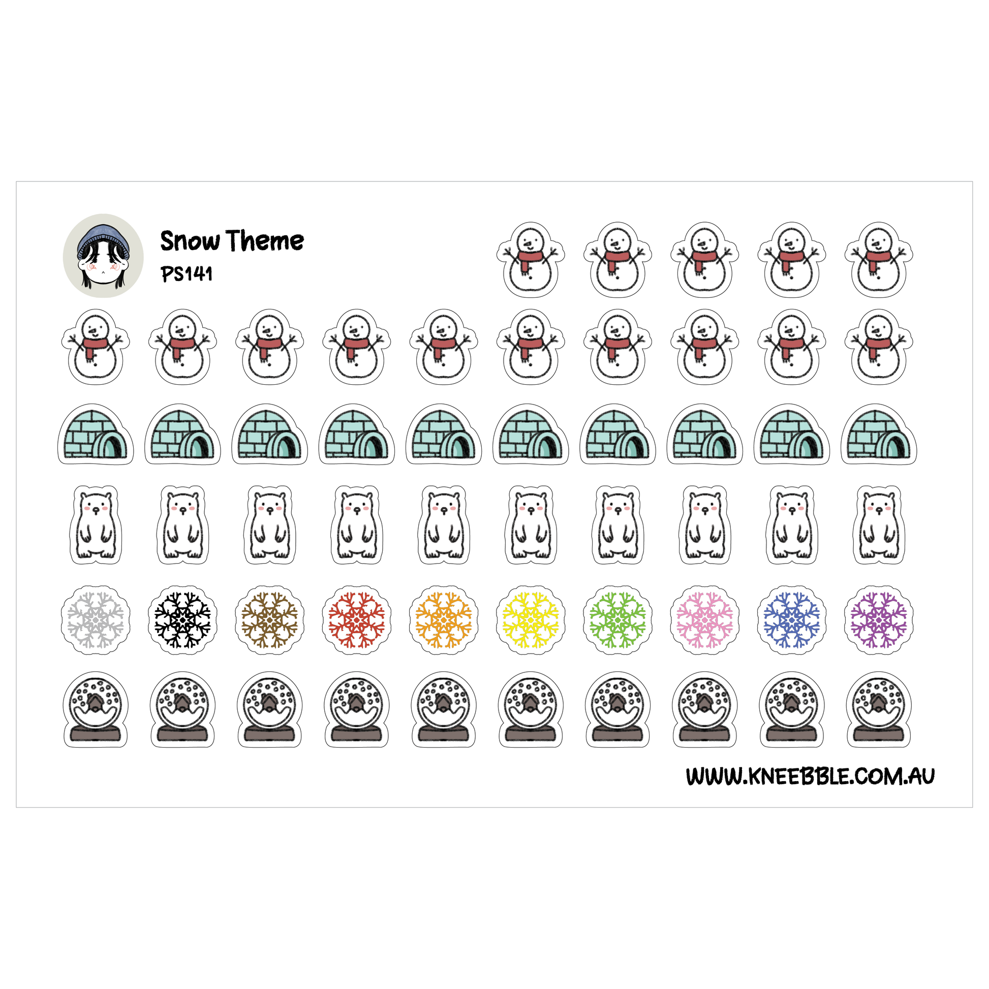 a sticker sheet with different designs on it