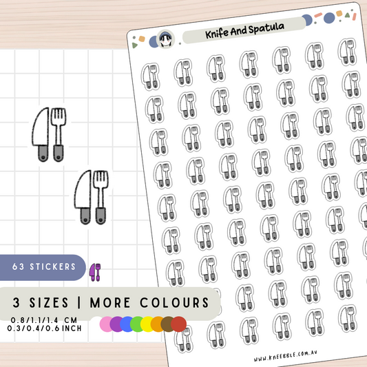 Knife and Spatula Planner Stickers