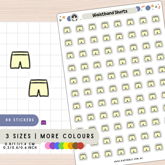 Waistband Shorts Planner Stickers