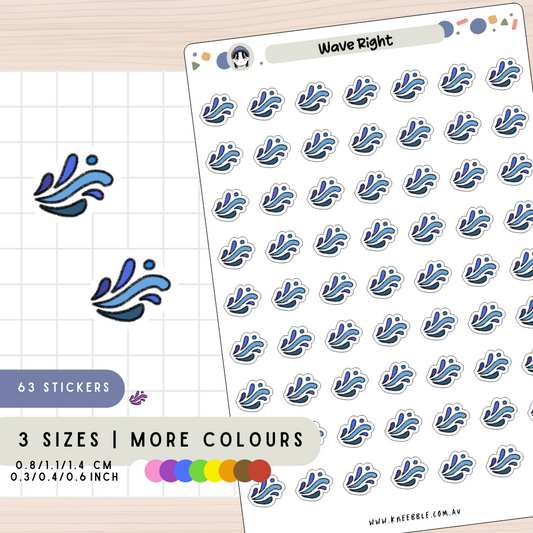 Wave Right Ocean Planner Stickers