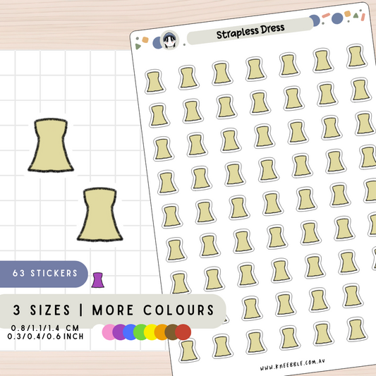 Strapless Dress Planner Stickers
