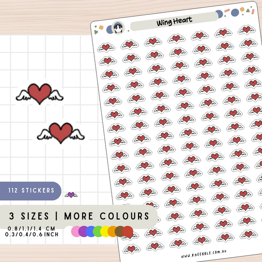 Wing Heart Planner Stickers
