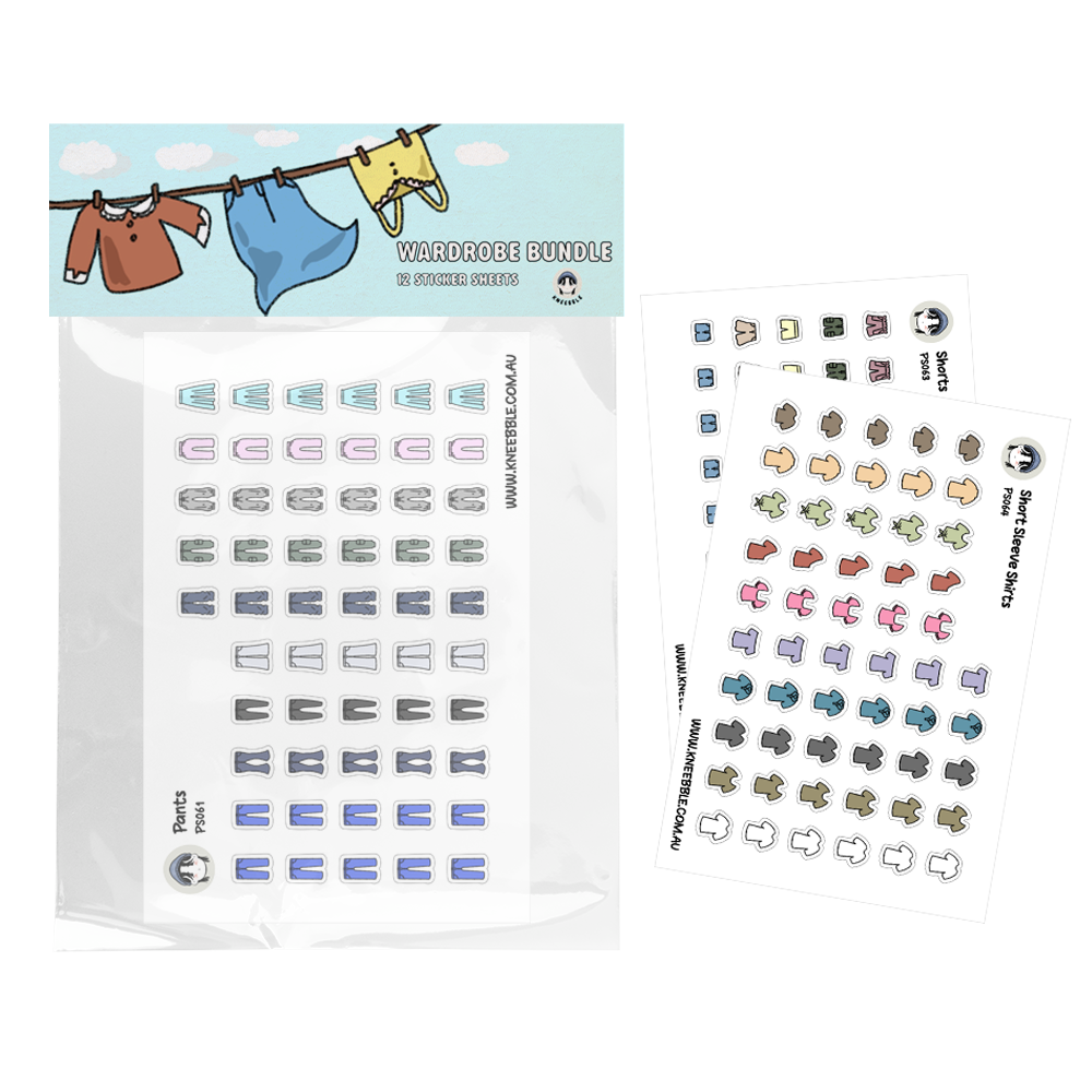 Wardrobe Planner Stickers – Clothing Sticker Bundle for Outfit Planning & Style