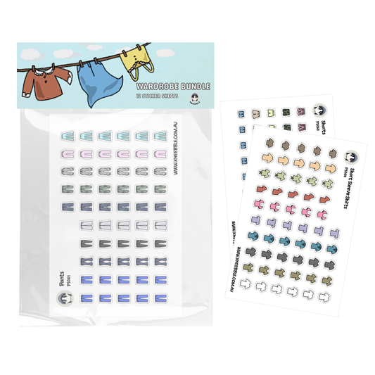 Wardrobe Planner Stickers – Clothing Sticker Bundle for Outfit Planning & Style