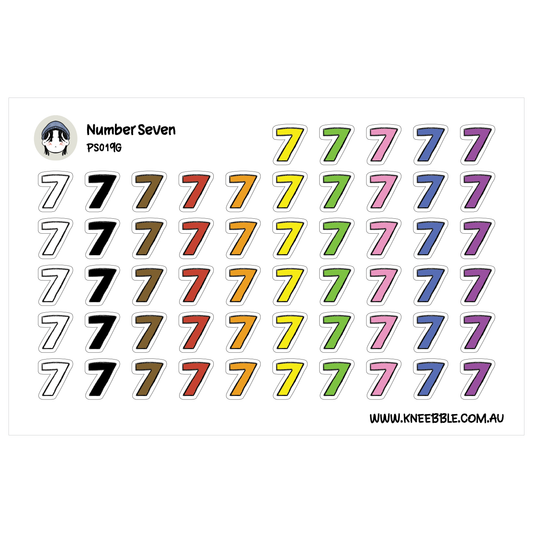 Calendar Planner Stickers - Number Seven Labels | Monthly Organizer Decals