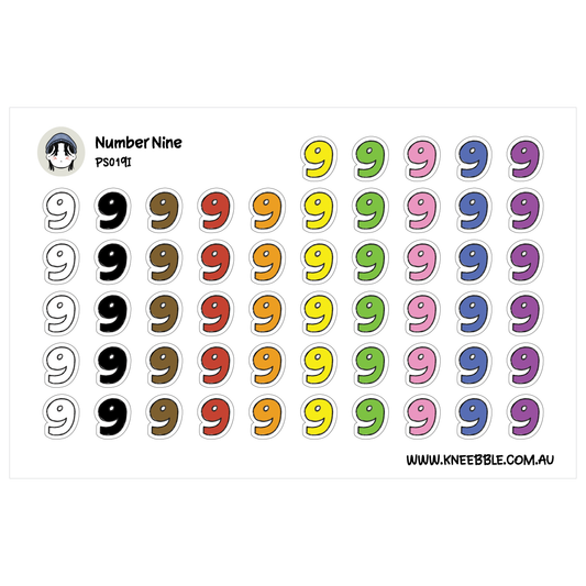 Calendar Planner Stickers - Number Nine Labels | Monthly Organizer Decals
