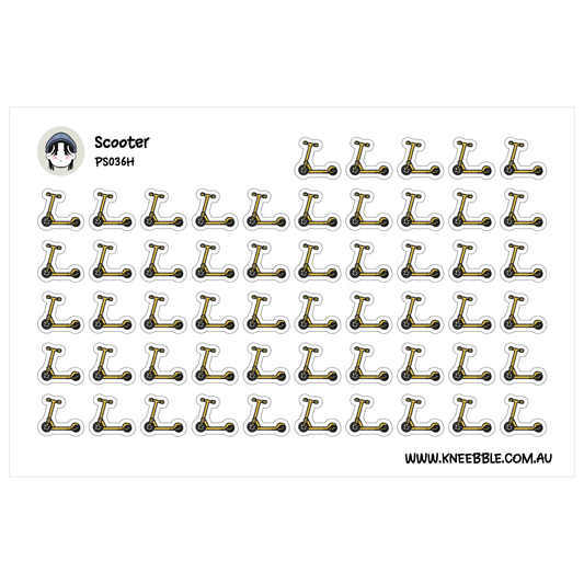 Scooter Planner Stickers – Cute Mini Icon Stickers for Travel, Errands, or Commuting for Journals & Calendars