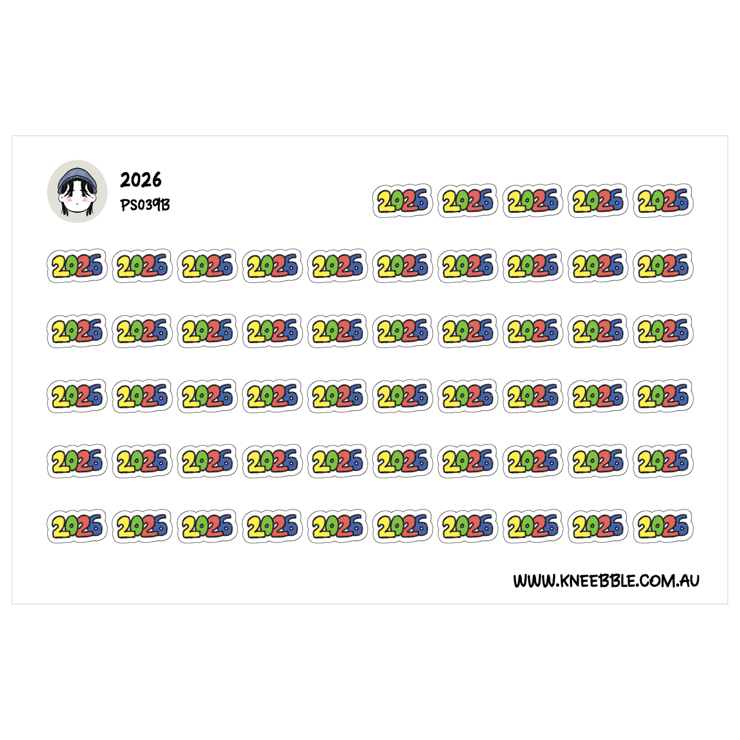2026 Planner Stickers - Decorative Bubble Text Set for Goal Setting & Organization