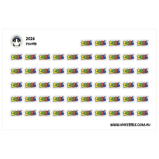 2026 Planner Stickers - Decorative Bubble Text Set for Goal Setting & Organization