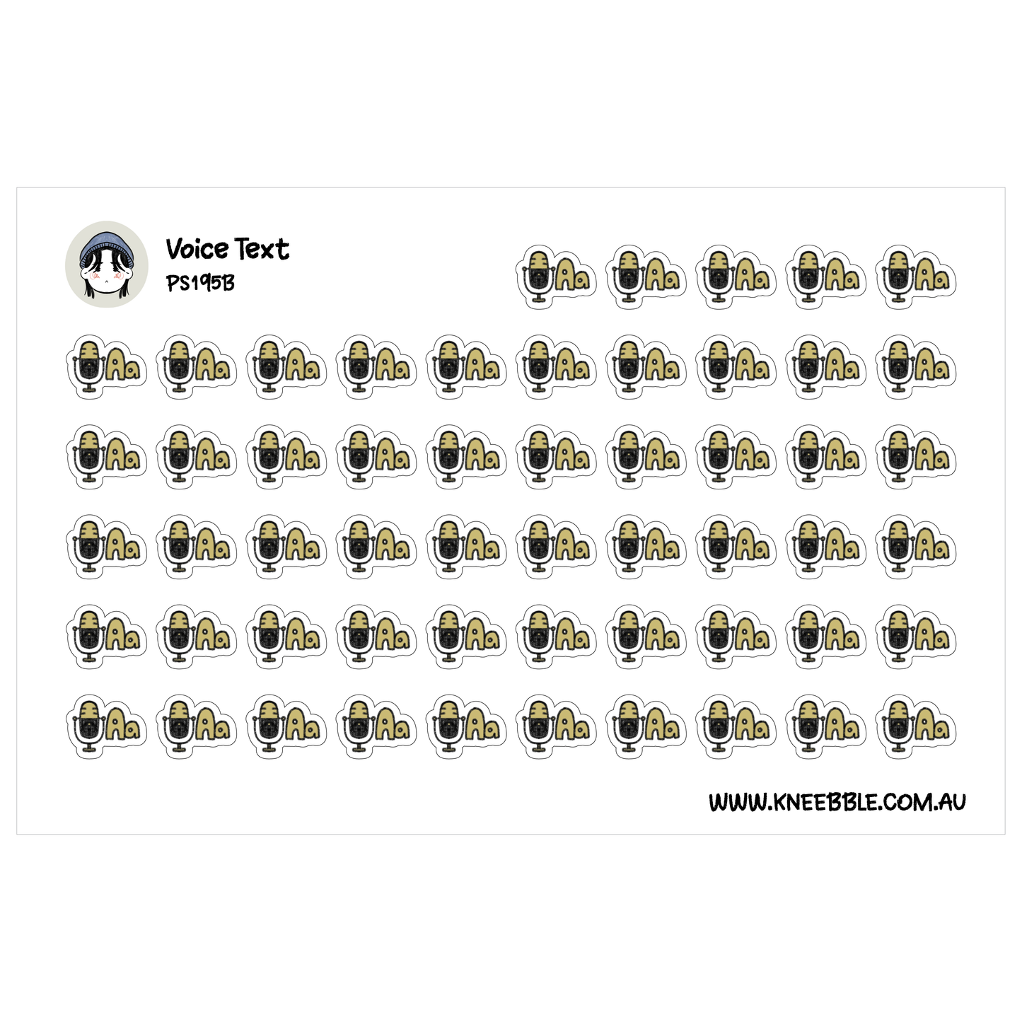 Voice and Text Planner Stickers - Audio, Message and Transcription Icons for Productivity, Journals, and Digital Creators