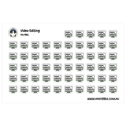 Video Editing Planner Stickers - Cutting, Timeline & Editing Icons for Content Creators, Vloggers and Productivity Planners