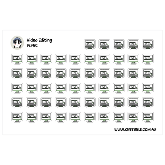 Video Editing Planner Stickers - Cutting, Timeline & Editing Icons for Content Creators, Vloggers and Productivity Planners