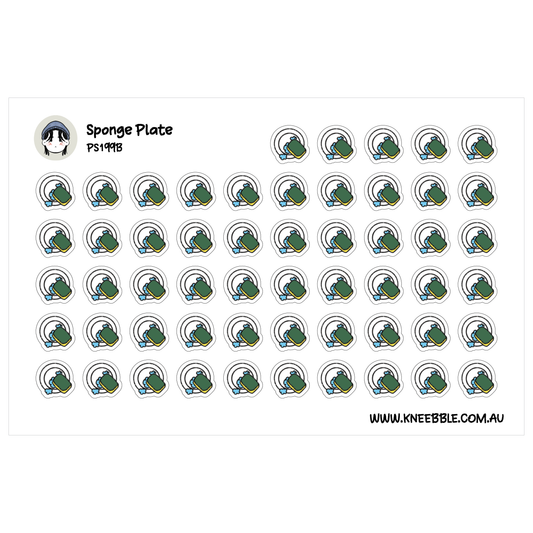 Sponge and Plate Planner Stickers - Kitchen Chore, Dishwashing and Household Task Icons