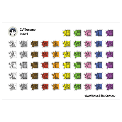 Cover Letter and Resume Planner Stickers - Job Application, Career and Interview Icons