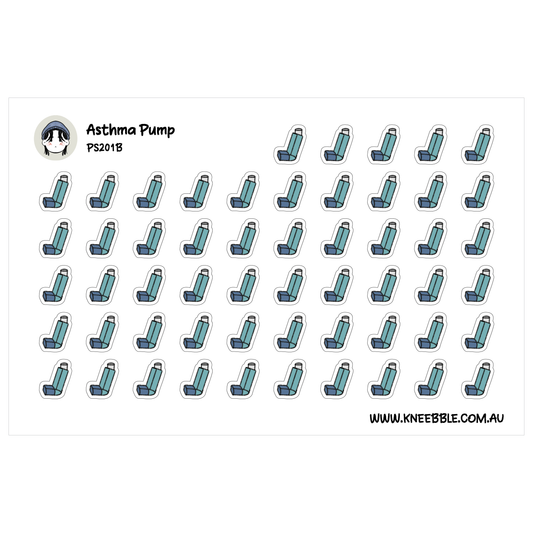 Asthma Pump Planner Stickers - Breathe Reminder for Journals