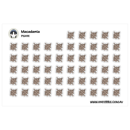 Macadamia Planner Stickers - Fun Mini Decorative Nuts
