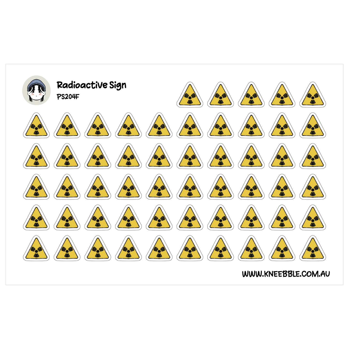 Nuclear Radiation Sign Planner Stickers - Radioactive Warning Stickers
