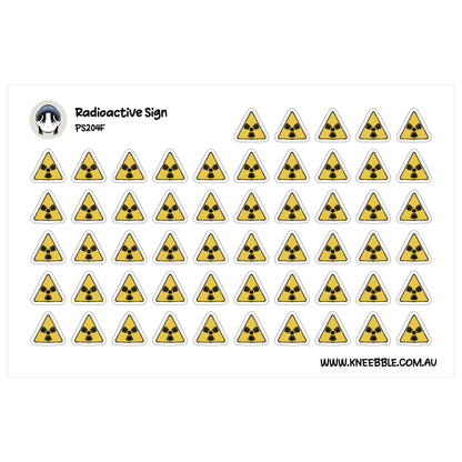 Nuclear Radiation Sign Planner Stickers - Radioactive Warning Stickers