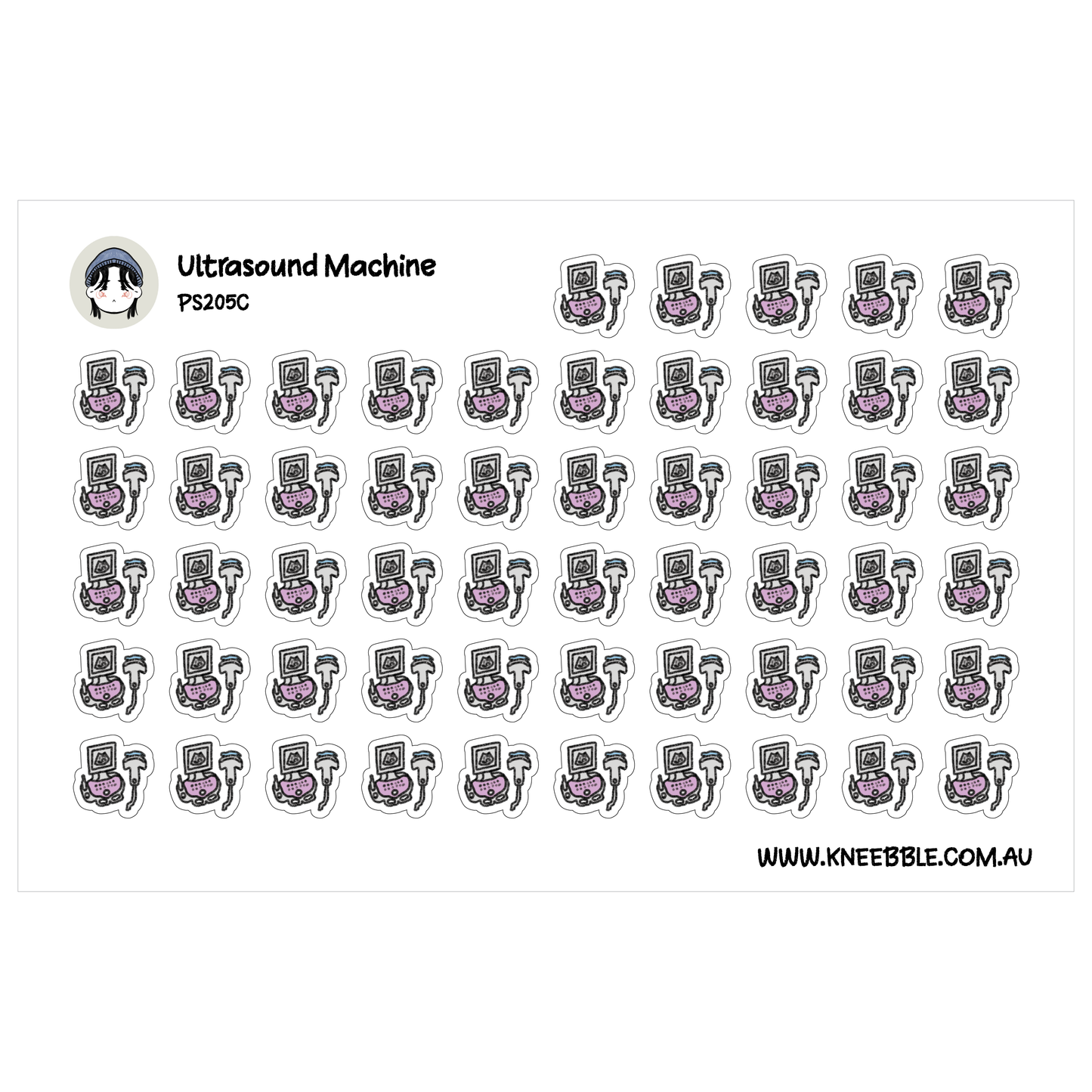 Ultrasound Machine Planner Stickers - Health Pregnancy Stickers