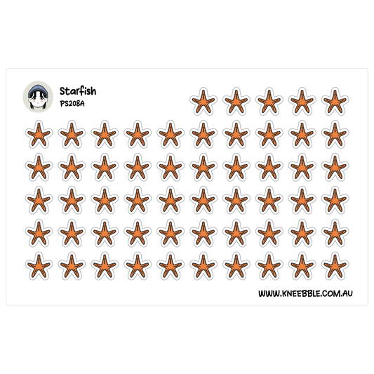 Starfish Tropical Planner Stickers - Decorative Beach Labels