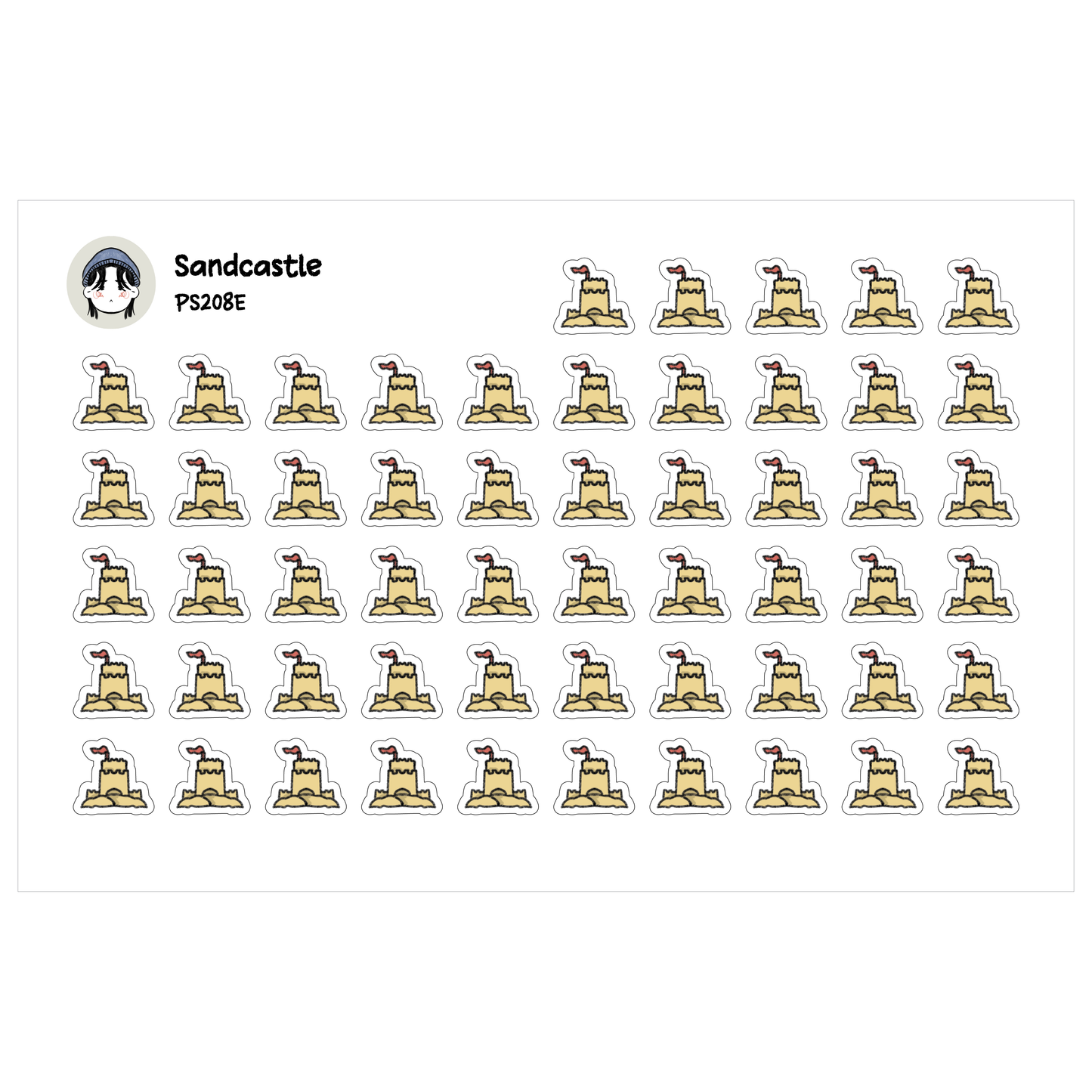 Sandcastle Beach Day Planner Stickers - Summer Activities