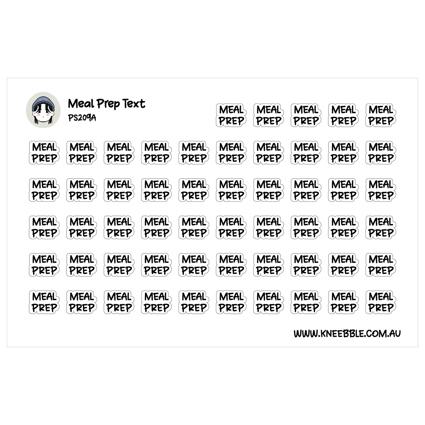 Meal Prep Text Stickers - Functional Planner for Cooking Weekly Prep