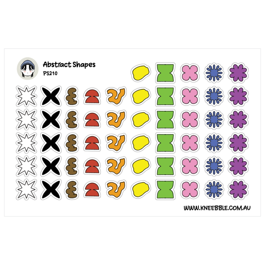 Minimalist Abstract Planner Stickers - Colorful Circles, Swirls and Spark Accents - Decorative for Journals and Scrapbooks