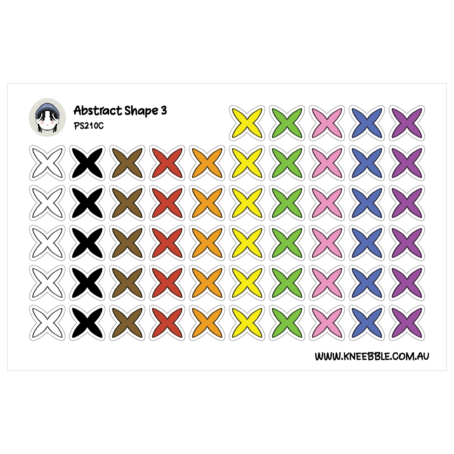 Four Corner Geometric Shape Planner Stickers - Minimalist Abstract Icons