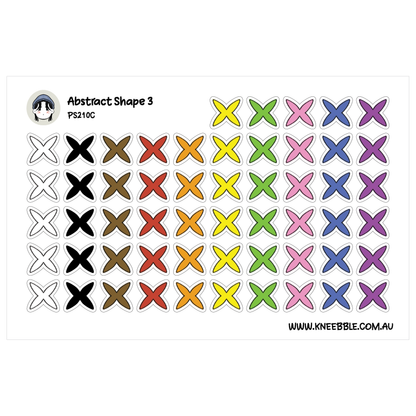 Four Corner Geometric Shape Planner Stickers - Minimalist Abstract Icons