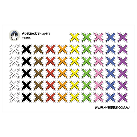 Four Corner Geometric Shape Planner Stickers - Minimalist Abstract Icons