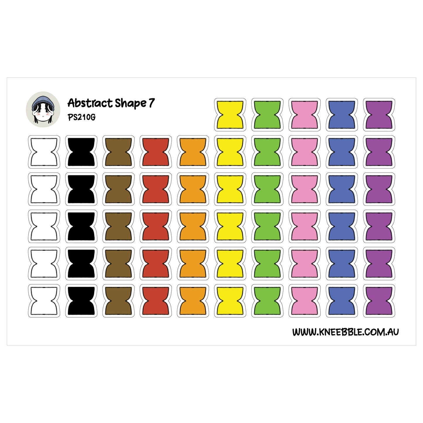 Curved Geometric Shape Planner Stickers - Minimalist Abstract Icons